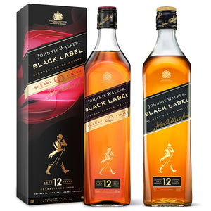 Johnnie Walker Black Label Sherry Finish Blended Scotch Whisky & Johnnie Walker Black Label Blended Scotch Whisky, 2x70cl