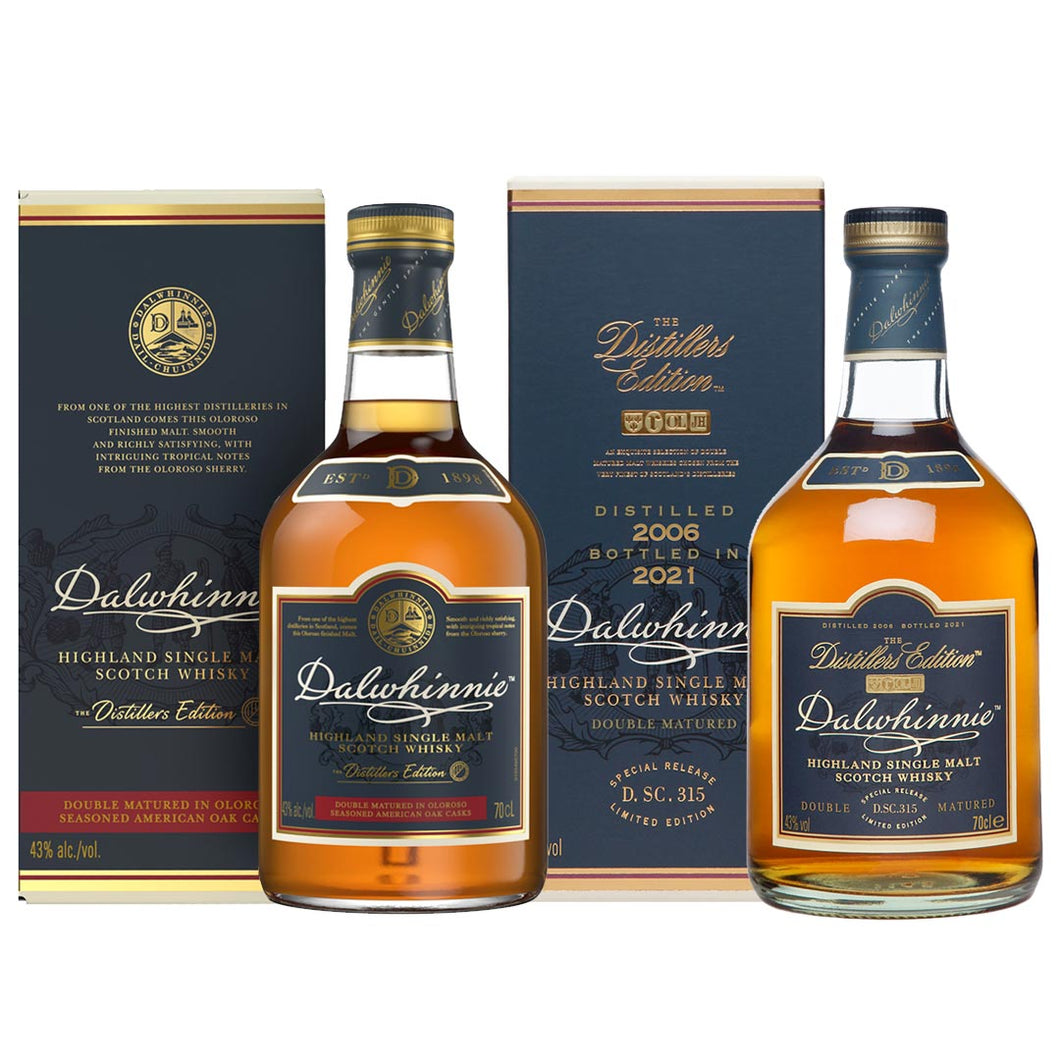 Dalwhinnie 2021 & 2022 Distillers Edition Single Malt Scotch Whisky, 2x70cl