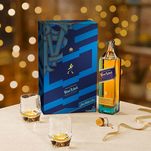 2022 Edition - Johnnie Walker Blue Label Blended Scotch Whisky 70cl Giftpack with 2 Crystal Glasses